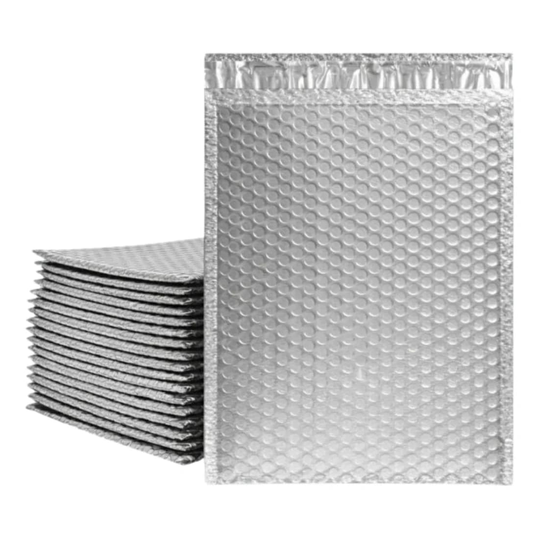 10 x 15 +5 cm Metalize Gümüş Balonlu Kargo Poşeti